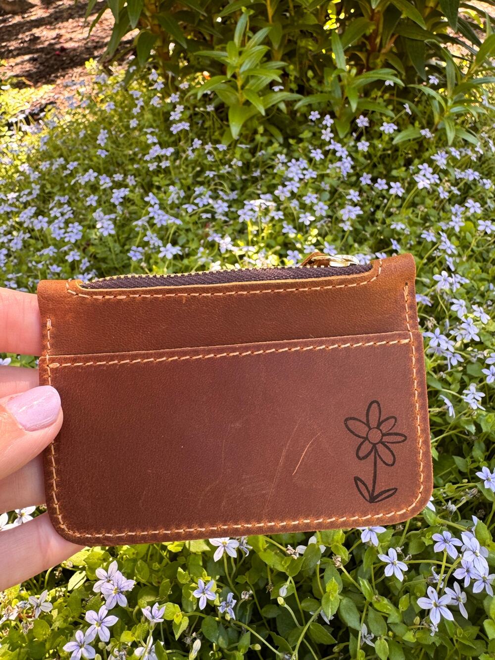 Genuine Leather Wallet TEDDY BEAR BROWN Credit Card Holder Black Leather Wallet